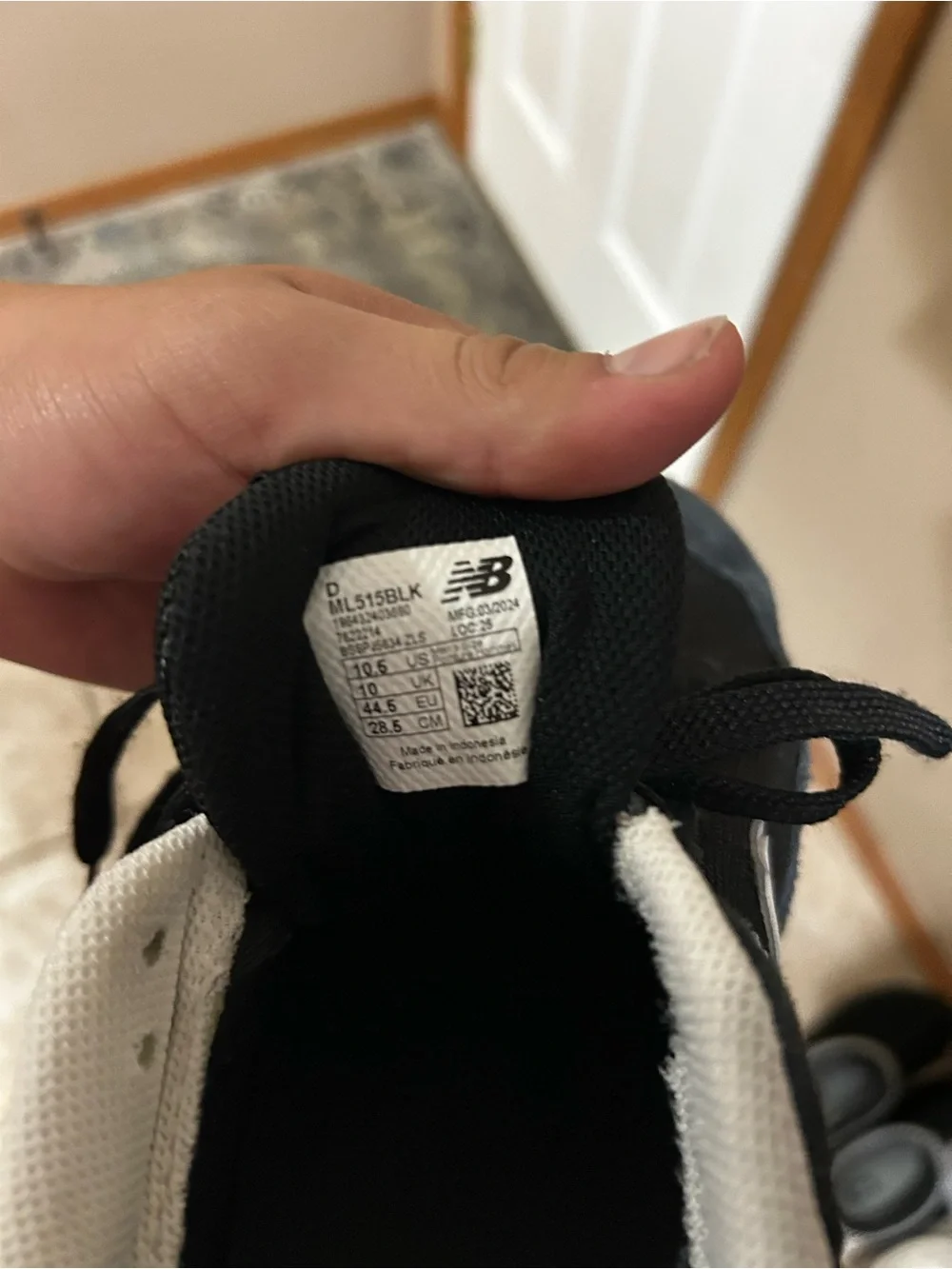 New Balance Kids 515 Black with White Accents Sneakers